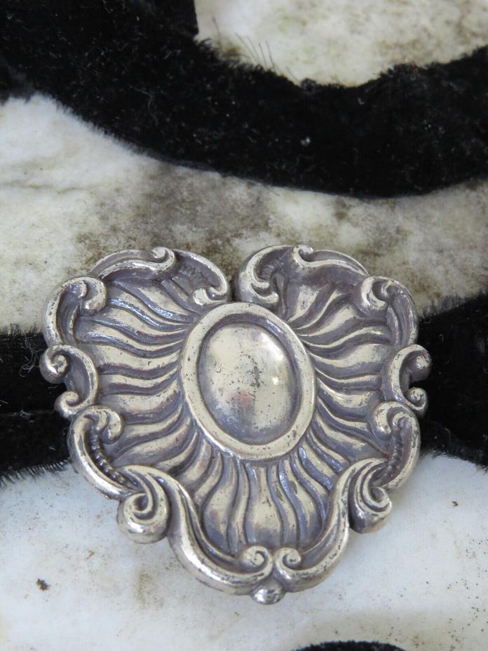 Vintage Silver Metal Ornate Luggage Tag Gift Wrap Necklace Choker Dog Collar