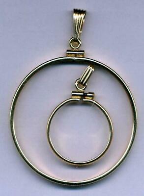 Plain Edge Style 14 k Gold Filled Coin Bezels (frames) with Bails - 7 Sizes