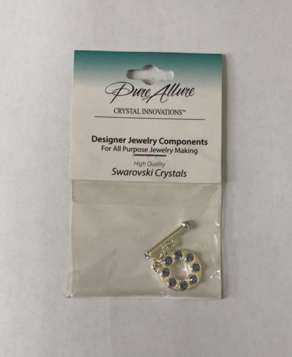 PURE ALLURE Swarovski Crystal Designer Jewelry RIVET TOGGLE NEW Light SAPPHIRE