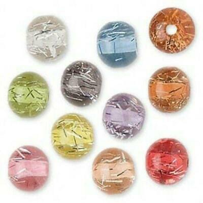 Retro Mixed Color Silver Sparkle 10mm Round Resin Beads 20 pcs