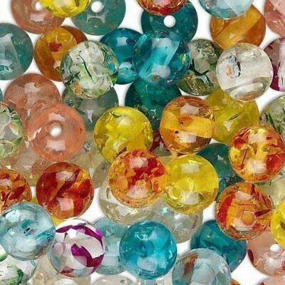 Mixed Color 12mm Round Ice Flake Resin Crackle Beads 20 pcs