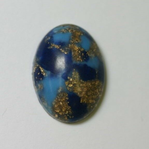 50 13x18mm 18x13mm Venetian Germany Sky and Navy Blue Gold Color Cabochon