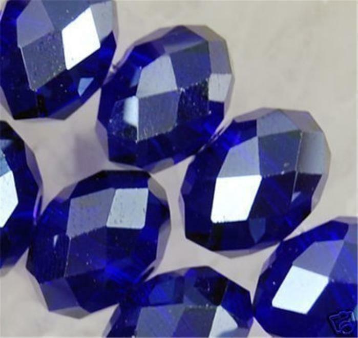 NEW 300pc 3x4mm Dark Blue Crystal Faceted Gems Loose Beads 5040
