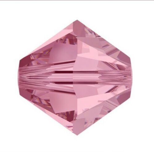 NEW 100 Pieces Light Rose Pink Swarovski Crystals 5301 6mm Bicone Beads Crafts