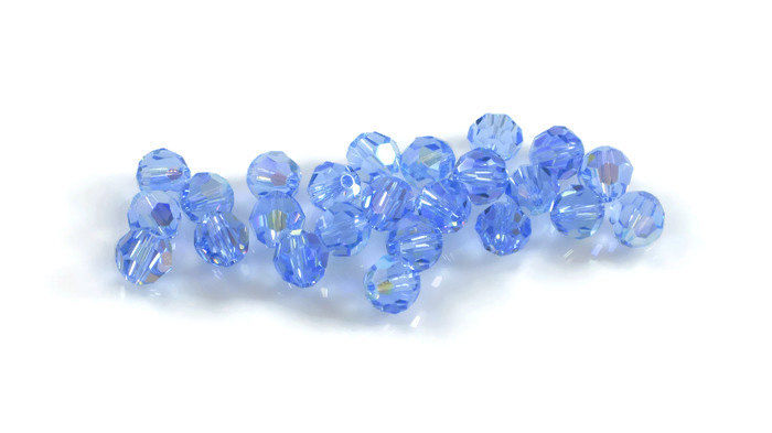 144 pieces 5000 Swarovski 4mm Light Sapphire AB  Round Crystal  Beads USA seller