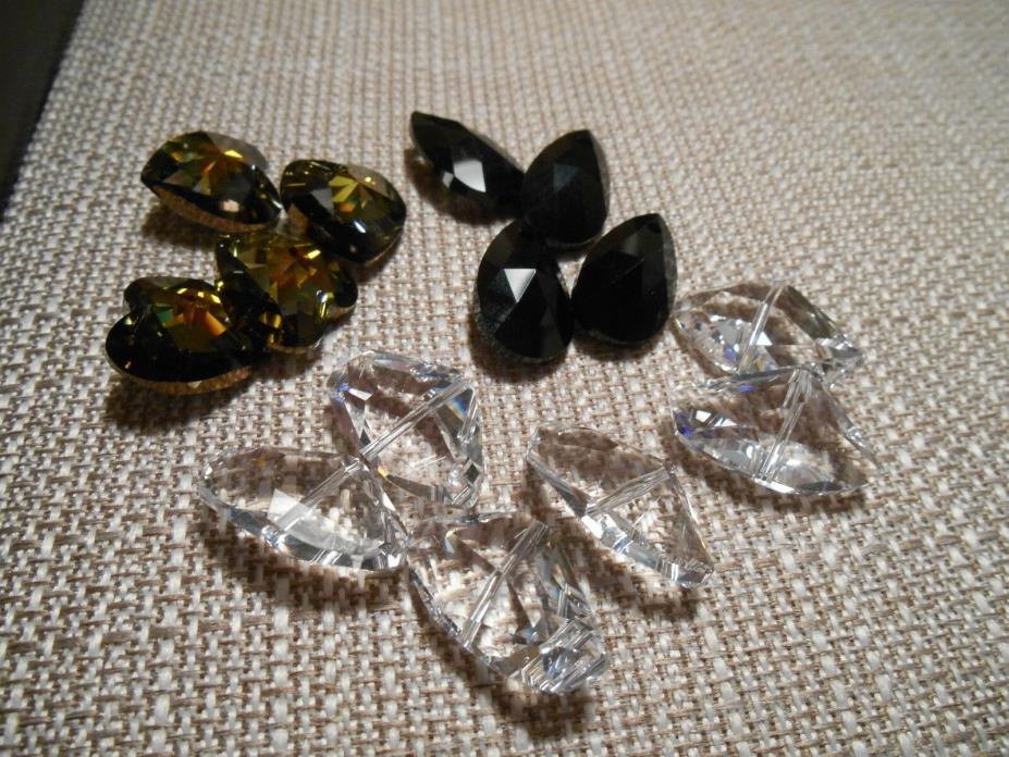 14 Pcs Swarovski Crystal Beads - Pendants Mixed Lot 6106, 6202, 5556 USA seller