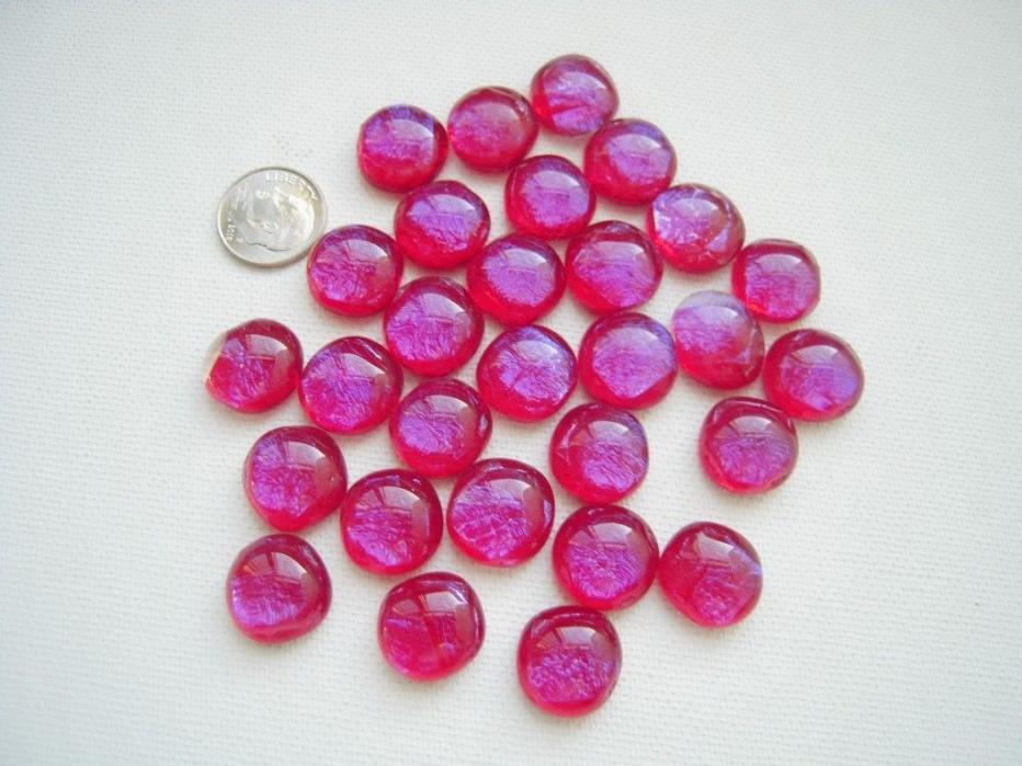Handcrafted Lot Of 20 pcs Red DICHROIC FUSED GLASS CABOCHONS