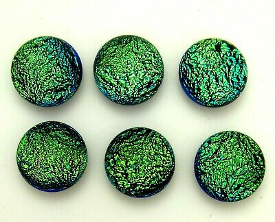 8mm-8.5mm round group:six (6))  Simple Process Dichroic Glass Cabs RELEI