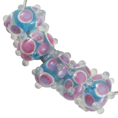 Trez Handmade Glass Lampwork Beads (Set of 10; Small Hole 1.5mm) Bumpy 006