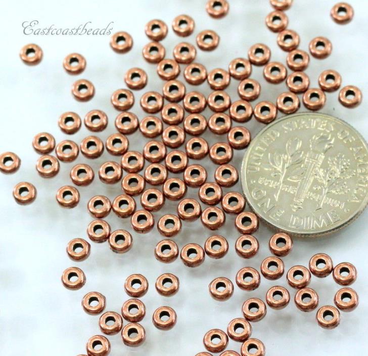 TierraCast 3 mm. Heishi Disk Beads, Antiqued Copper, 3918