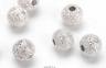 10 Silver Plated Stardust Round Bead 12MM EuropeanStyle