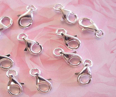 5 Sterling Silver Lobster Clasps Clasp w Ring 11 MM