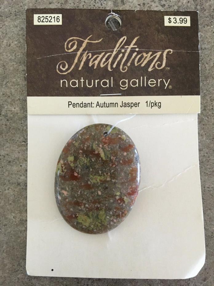 Traditions Natural Gallery Pendant/Charm for Necklace Autumn Jasper 1 pkg Oval