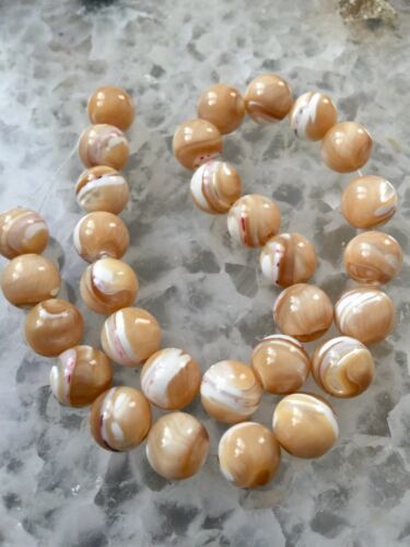 11” Bead Mother Of Pearl Shell Natural 10 Mm Round