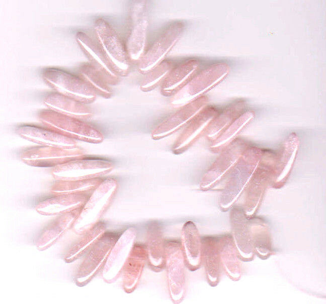 pink rose quartz gemstone stick chip beads 8