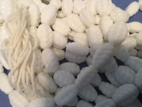 100 White Glass Beads From West Germany