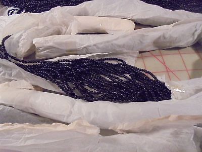 12 Strands Vintage Black Plastic Beads 3mm  60