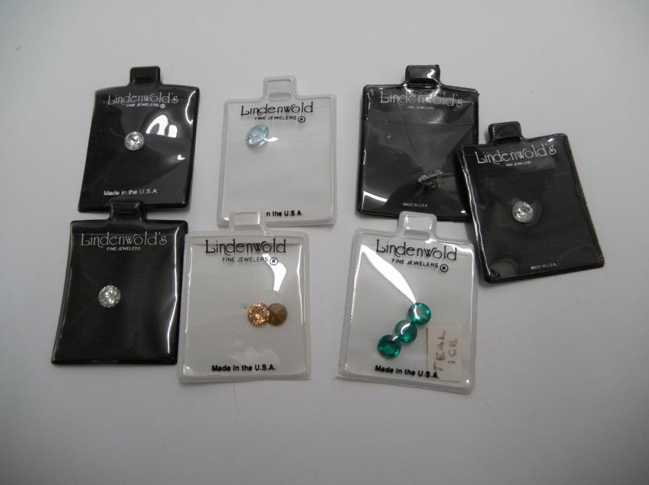 LOT OF 7 PACKS OF LINDENWORLD FINE JEWELERS GEMS LOOSE CUBIC ZIRCONIA BROWN TEAL