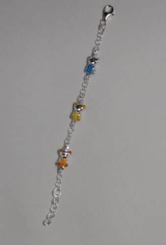 Children's Sterling Silver Teddy Bear Bracelet