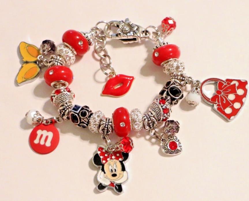 Minnie Mouse Disney Handmade European Charm Bracelet 7