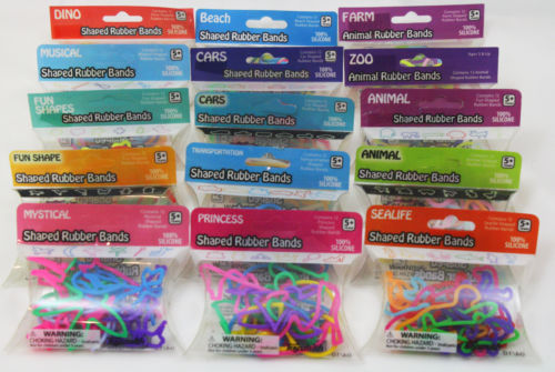 Rubber Band Bracelets Assortment of 15 Packs -180 Bands Farm, Zoo, Cars etc