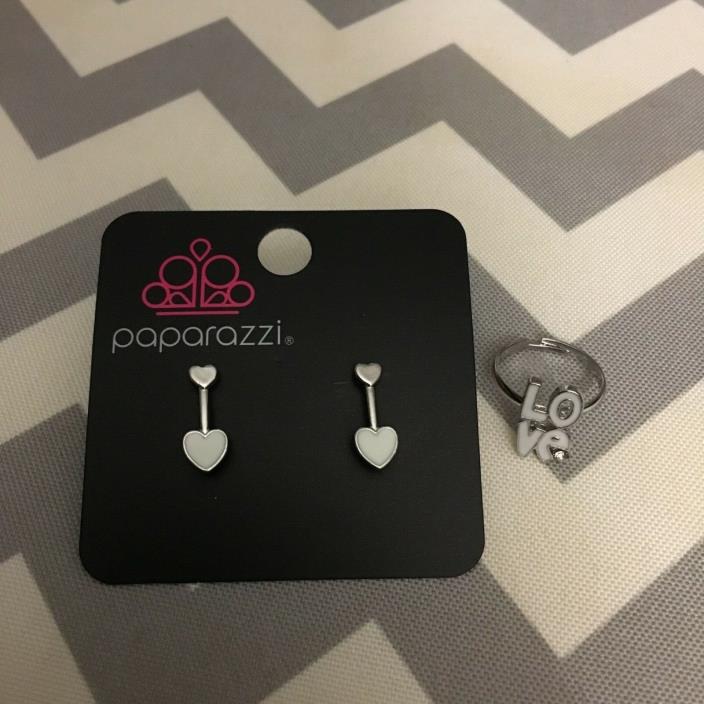 Paparazzi Jewelry Starlet Shimmer Valentine’s Set! Ring & Earrings! New! Hearts!