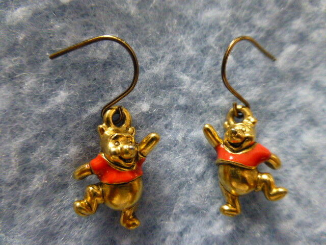 red shirt or gold tone Disney Pooh earrings