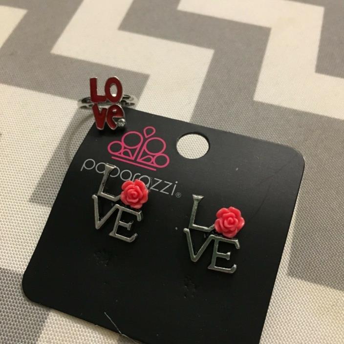 Paparazzi Jewelry Starlet Shimmer Valentine’s Set! Ring & Earrings! New! Love!