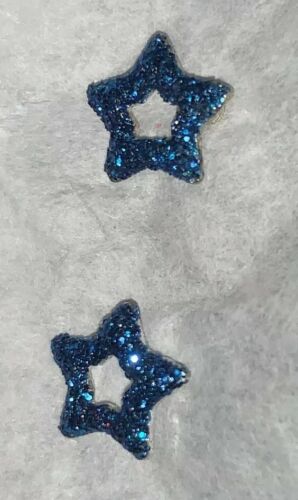 KIDS NEW-NO/TAGS BLUE SPARLY STAR EARRING STUD SET SMOKE FREE $3.99 SALE~50%OFF