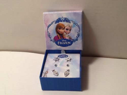 Disney Frozen Movie Themed Olaf Snowman, Snow, Blue Crystal Earring Set $20 SR