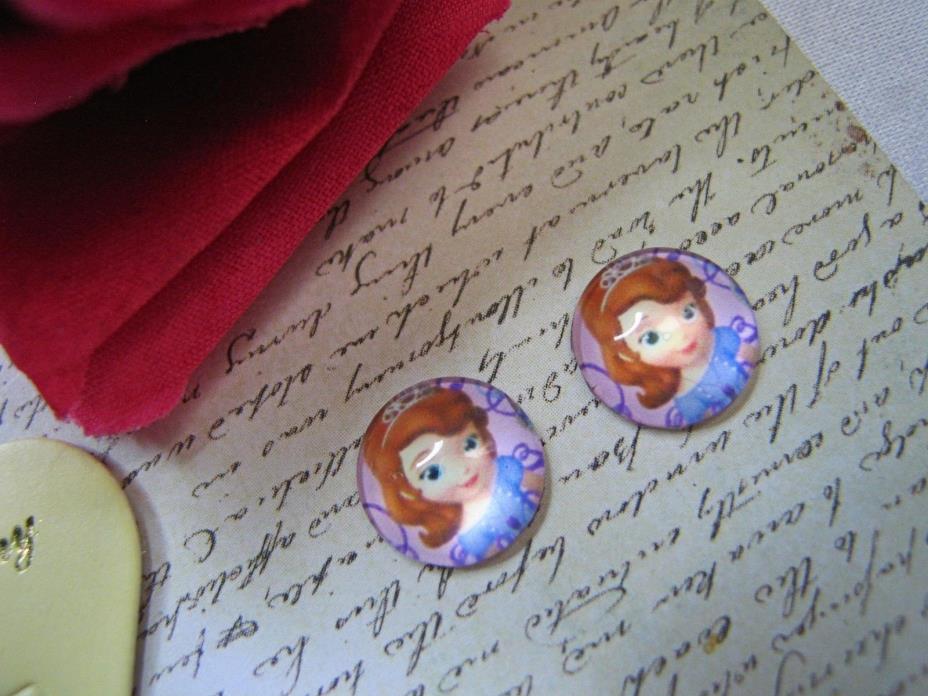 SOFIA THE FIRST Earrings Disney princess Post stud pierced handcrafted Artisan