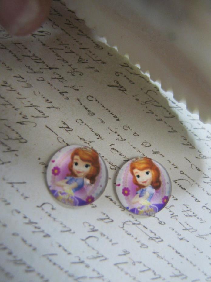 SOFIA THE FIRST Earrings Disney princess Post stud pierced handmade childrens