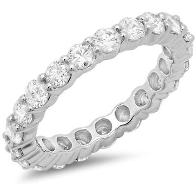 2.50 Carat (ctw) 14k White Gold Round Diamond Ladies Eternity Anniversary Ring