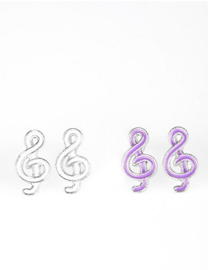 NEW STARLET SHIMMER MUSIC NOTE EARRINGS