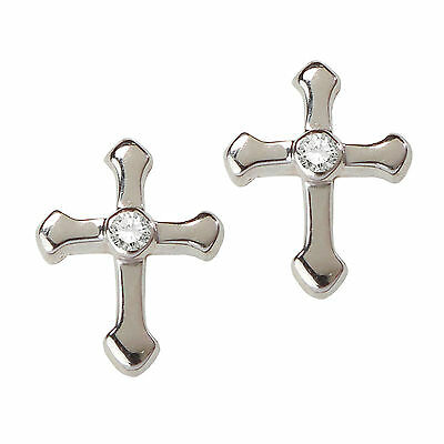 Great Gift Sterling Silver Cross Earrings- So Petite!-Lovely Gift