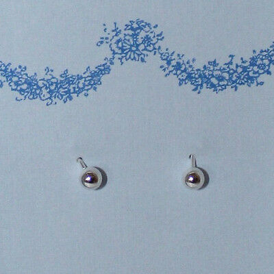 Sterling Silver 4MM  Ball Earrings-Perfect Size For Babies First Earrings!