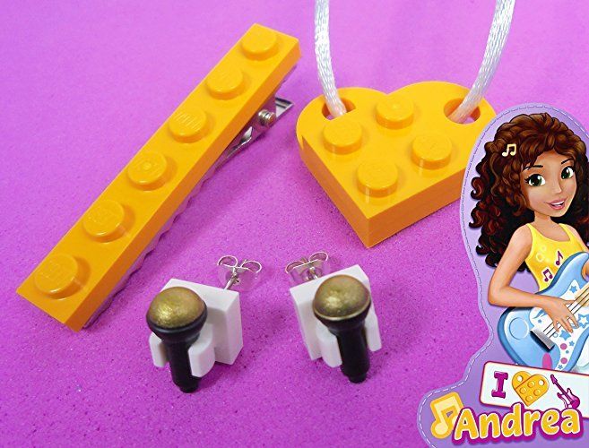 LEGO Friends Andrea Jewelry Set - Hair Clip, Heart Necklace, Microphone Earrings