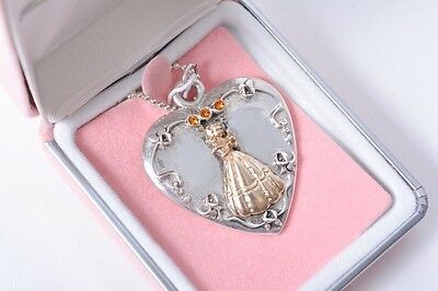 LE Sterling Silver Disney Beauty & The Beast PRINCESS BELLE Heart Charm NECKLACE