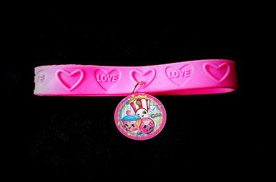 Shopkins - 8 Rubber Charm Bracelet -Party Favor Toys Birthday Prizes bracelets