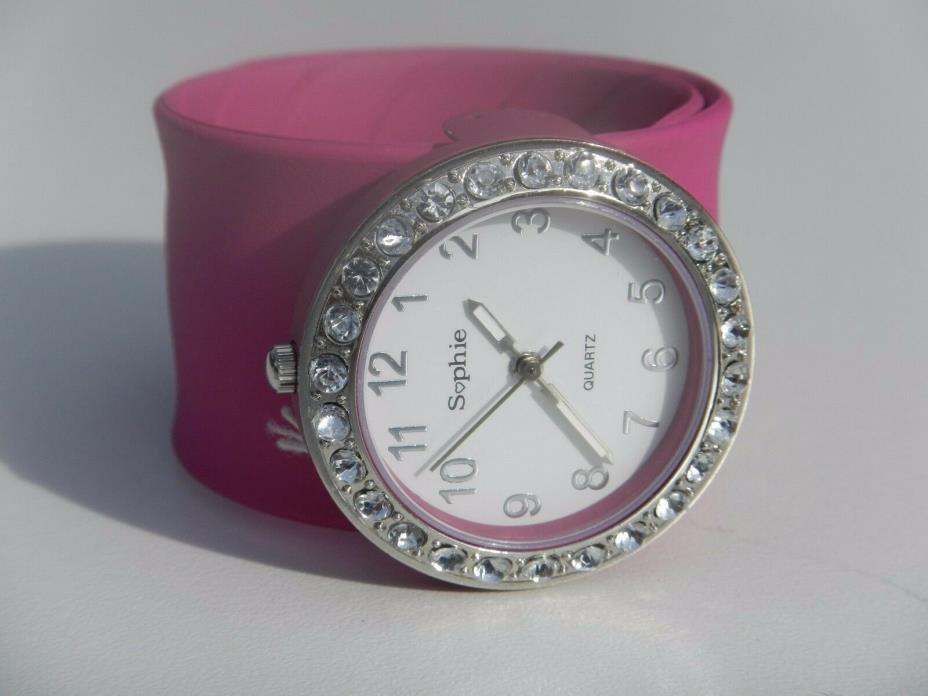 Sophie Girls Rhinestone Watch with Pink Band - New