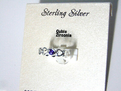 NEW Sterling Silver Purple CZ FILIGREE HEART RING Ladies or Childrens Size 4 NWT
