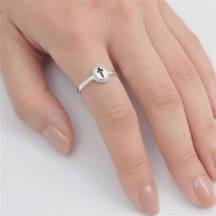 USA Seller Cross Baby Ring Sterling Silver 925 Best Price Jewelry Selectable