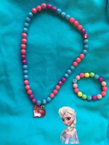 Children Girls Princess Baby Beads Necklace&Bracelet&Ring Set Jewelry Gift P0