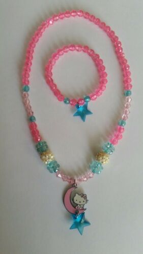 Girl Kids Toddlers Colorful Beautiful! Stretch Necklace Bracelet Set Hello Kitty