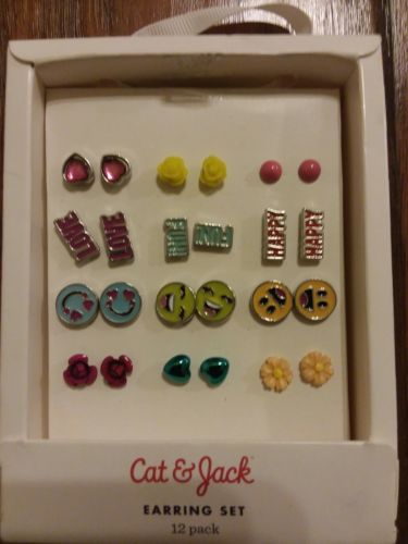 Cat & Jack 12 Pack Earrings