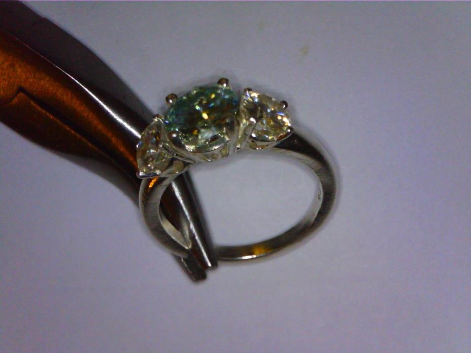 925 sterling silver moissanite diamond ring VVS-1 2.30tcw