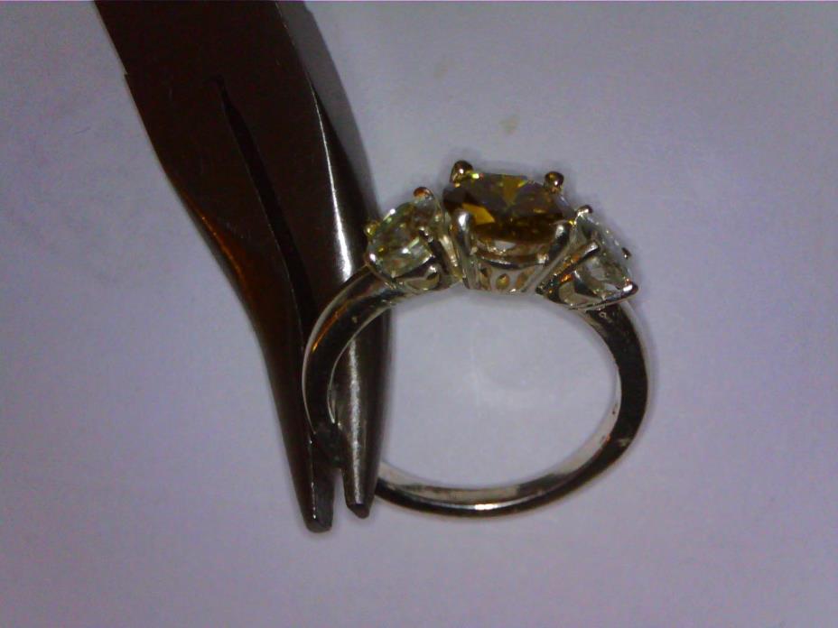 925 sterling silver moissanite diamond ring VVS-1 2.35tcw