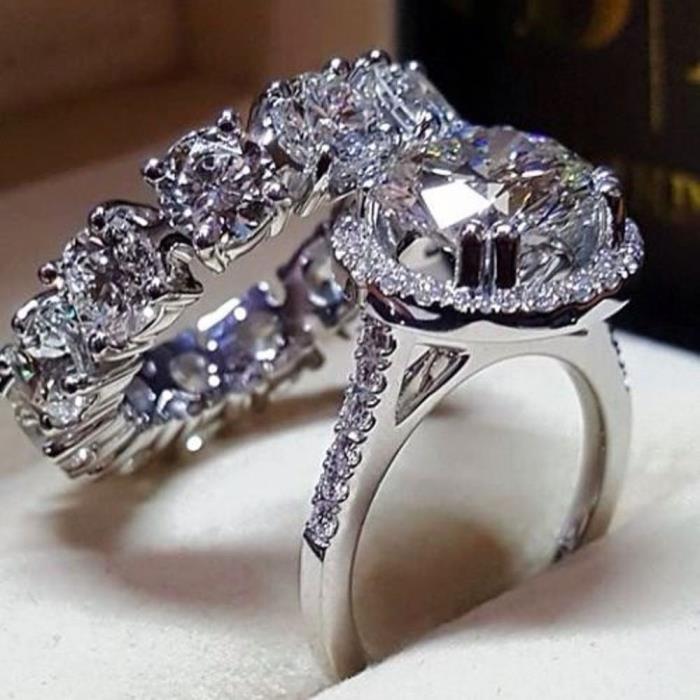 Certified 3.80Ct White Round Moissanite Engagement Wedding Ring 14k White Gold