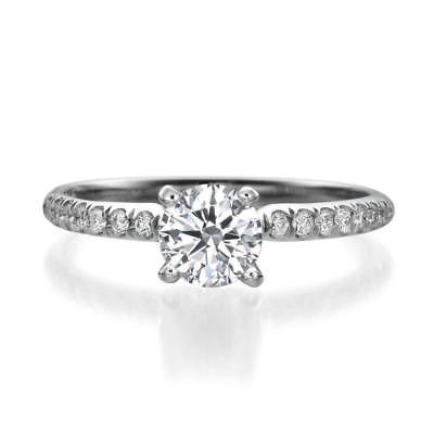DIAMOND ENGAGEMENT WEDDING RING With 1.63CT D/VVS1 ROUND 14k WHITE GOLD FINISH