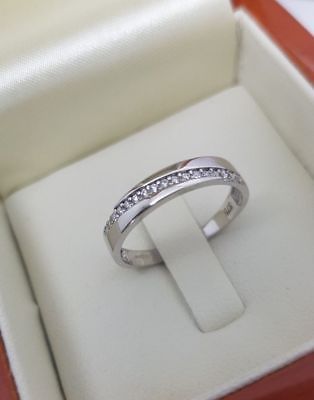 Gorgeous 14k White Gold Over D/VVS1 Diamond Twist Wedding Band Ring Size 7